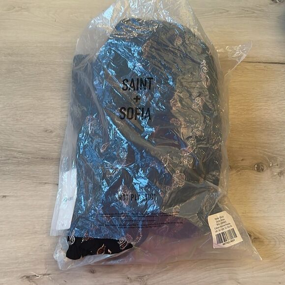 Saint + Sofia Olivia Zip Up Midi‎ Dress Kashmir Paisley LS Smocked size 12 NWT - Picture 7 of 9